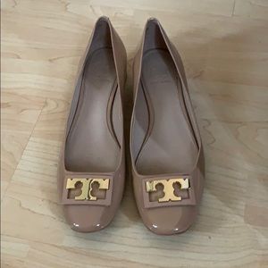 Tory Burch Nude Flats with Low Block Heel